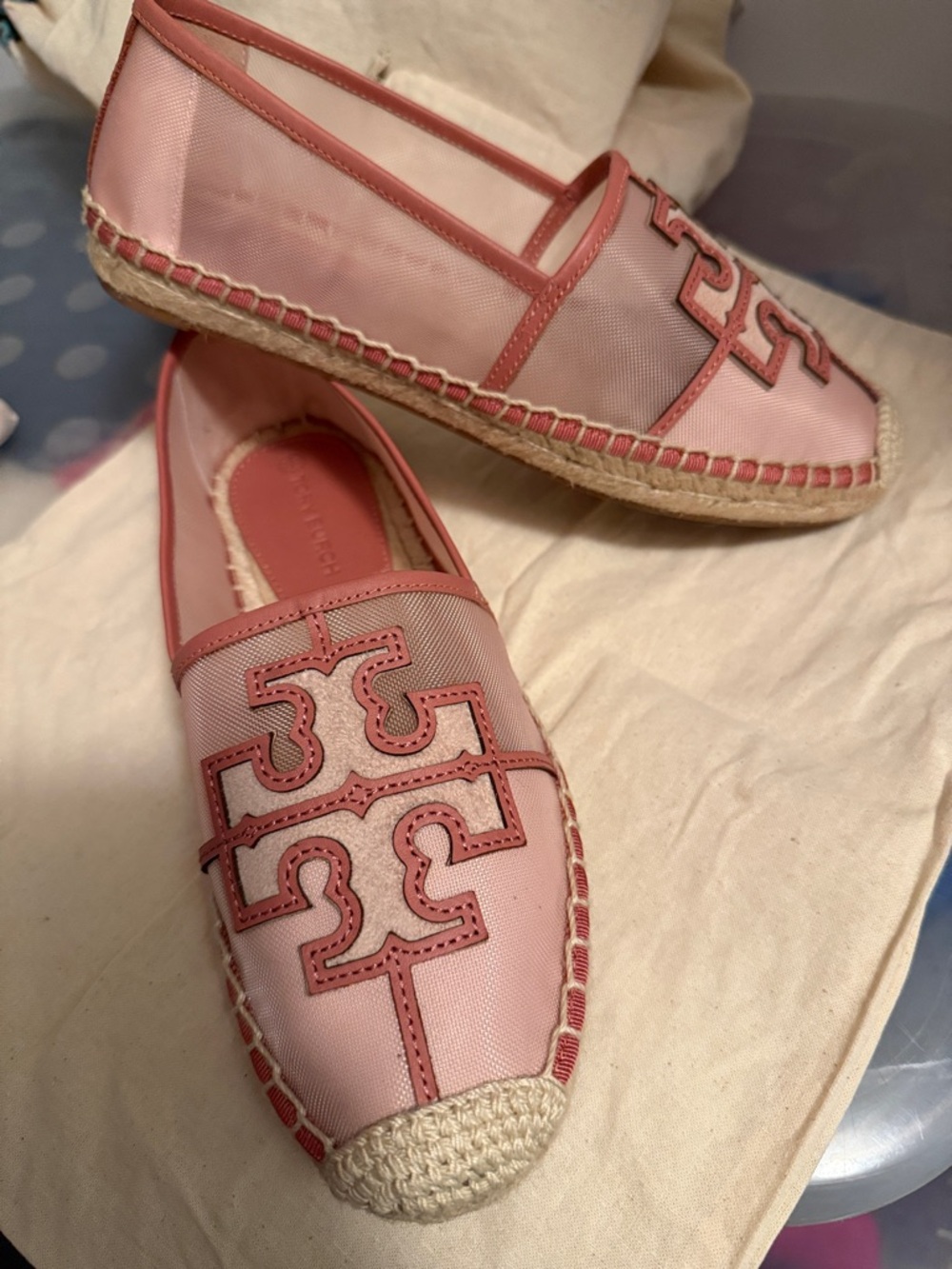 Tory Burch Rose Pink Espadrille Slip-On Flats - Picture 5 of 5